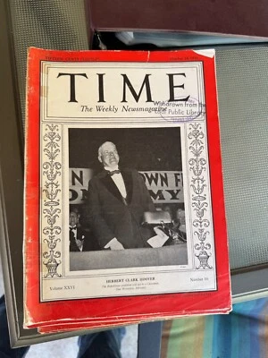 Vintage Time Magazine: October 14, 1935: Herbert Clark Hoover - Image 1 of 3