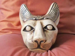 X-LARGE Antique Solid Stone Statue of Ancient Egyptian BASTET Cat Goddess Head - Picture 1 of 1