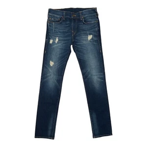 True Religion Jeans Hose Herren 32 Rocco Blau Orn Look Denim Relaxed Skinny - Bild 1 von 16