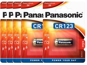 5 x Panasonic CR123 CR17345 CR123A Lithium Photo Batterie 3V im Blister
