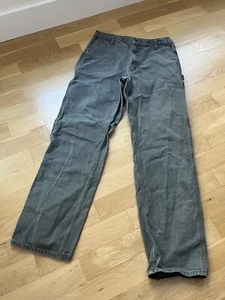 Carhartt B11 MOS Moss Green Carpenter Duck Pants Mens Size 36 X 36 - Picture 1 of 6