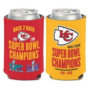 Kansas City Chiefs Super Bowl LVIII Champions 12 oz Can Cooler Coozie (6 Pack) - Picture 1 of 1