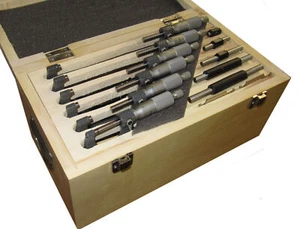 6PC MICROMETER SET 0-6" IMPERIAL GRADUATIONS 0.001" WITH ANVILS RDGTOOLS - Picture 1 of 2
