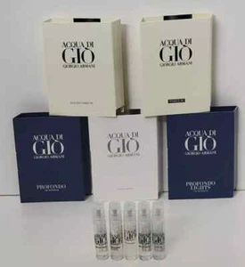 Set 5 Giorgio Armani Sample Spray Vials ACQUA DI GIO EDP, EDT, Profondo Lights - Picture 1 of 1