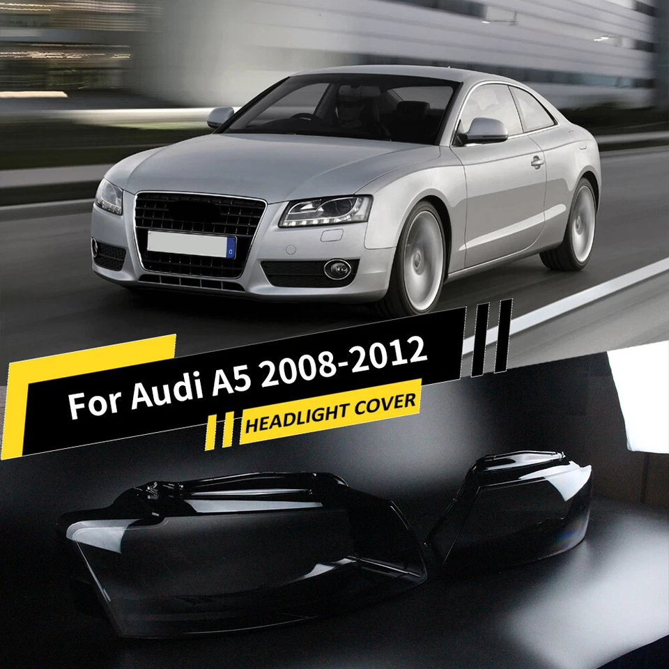 Pair Right & Left Headlight Lens Cover Lampshade For Audi A5 S5 RS5 2008-2012 Foto 1 de 4