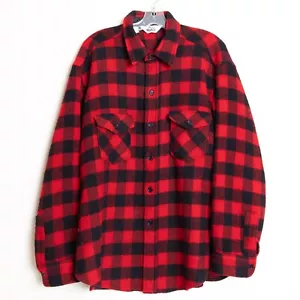 Vintage Woolrich Shirt Mens XL Red Buffalo Plaid Wool Made in USA - Picture 1 of 13
