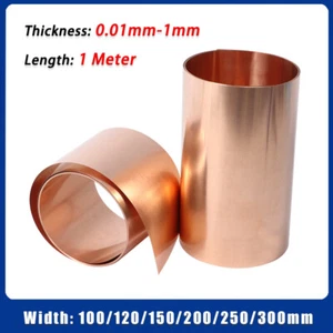 Copper Sheet Foil Roll Strip Band Metal Plate Width 100mm-300mm Thick 0.01mm-1mm - Picture 1 of 6