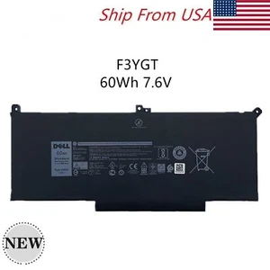 NEW OEM 60WH F3YGT Battery For Dell Latitude 7280 7380 7290 7390 7490 DM3WC P28S - Picture 1 of 5
