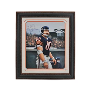 Lienzo litográfico Mike Ditka Chicago Bears autografiado firmado enmarcado inscrito 17x21 - Imagen 1 de 3
