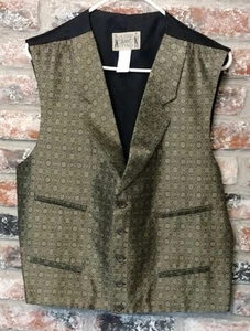 Vintage Men's Classic Old West Styles Goldish Color 4 Button Vest Size 44 Medium - Picture 1 of 12