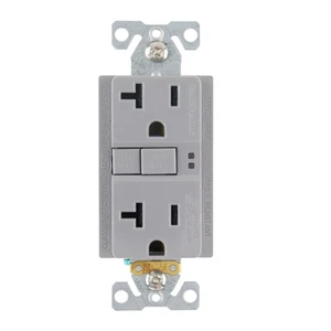 EATON TRSGF20GY SELF-TEST GFCI RECEPTACLE, TAMPER RESISTANT, 20A, 125V, GRAY - Picture 1 of 2