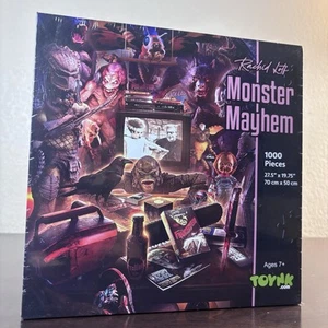 Monster Mayhem 1000-Piece Jigsaw Puzzle By Rachid Lotf | Toynk Exclusive - Rare - Picture 1 of 12