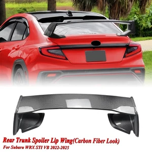 Carbon Fiber Look Rear Trunk Spoiler Wing Kit For Subaru WRX STI VB 2022-25 2023 - Picture 1 of 9
