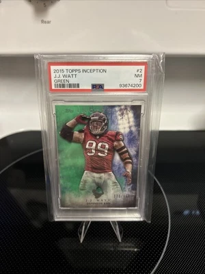 Topps Inception 2015 - J.J. Watt #2 verde 120/150 Houston Texans Legend PSA 7 Foto 1 de 4