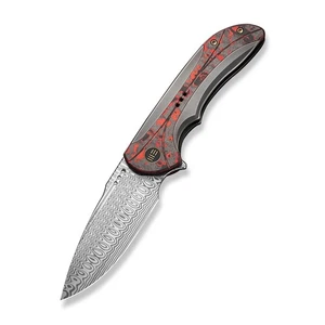 Coltello tascabile WE Equivik 23020-DS1 titanio grasso fibra di carbonio acciaio damascato - Foto 1 di 9