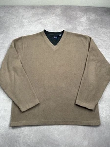 Vintage GAP Sweater Herren Extra Large hellbraun Fleecepullover V-Ausschnitt warm lässig Korea XL - Bild 1 von 14