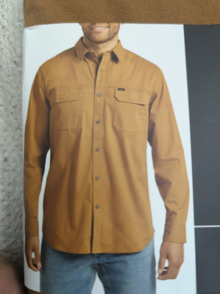 Lee Men's Stretch Canvas Long Sleeve Utility Shirt Size M Tobacco Color