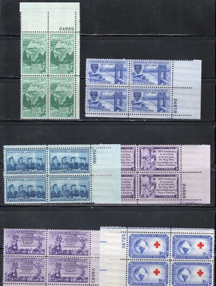 US Scott #1011-1016 Plate Blocks of 4, MNH - Image 1 of 1
