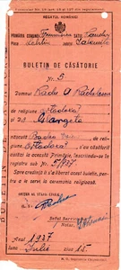 Romania, 1937, Vintage Marriage Certificate - Kingdom Period - Picture 1 of 2