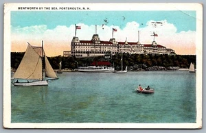Postcard Portsmouth NH c1934 Wentworth by the Sea Boats Now Marriott Hotel & Spa - Picture 1 of 2