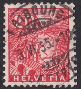 SWITZERLAND 1934 Landscapes. 20c ' FRIBOURG ' cds (p303) - Picture 1 of 1