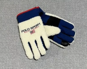 NUEVO CON ETIQUETAS POLO Ralph Lauren DEPORTE INVIERNO GUANTES POLAR Tabla Esquí BLANCO POLAR Para Hombres M-L - Imagen 1 de 5
