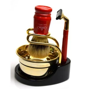 SET COMPLETO DA BARBA OMEGA RASOIO G2 PENNELLO SETOLA SHAVING SET - Picture 1 of 5
