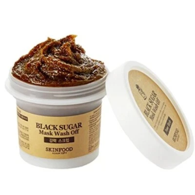 SKIN FOOD Black Sugar Mask Wash Off 120g Face Scrub Exfoliator K-Beauty - Image 1 of 4
