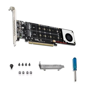 New Supports 4 Nvme M.2 SSD Expansion Split Card PCIE 4.0 x16 4 x 32Gbps - Picture 1 of 11