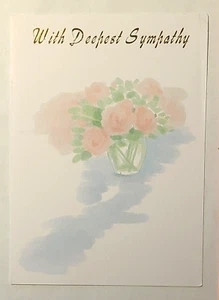 1 Sympathy Greeting Card/Envelope Flowers Family Friend Sorrow Peace Loss Memory - Picture 1 of 3