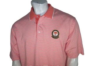 Neu Cutter/Buck Lg orange Streifen Poly/Baumwolle Golf Shirt Kiawah Ocean Course PGA - Bild 1 von 7
