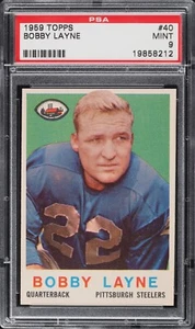 1959 Topps #40 Bobby Layne - PSA 9 MINT - HOF - Picture 1 of 2