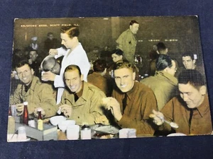 W3-57 VINTAGE MILITÄRPOSTKARTE - ENJOY MESS - SCOTT FIELD, IL - ARMY AIR - Bild 1 von 5