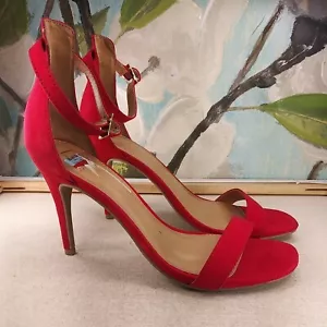 Material Niña Mujer Zapatos Sandalias Tacón Rojo Gamuza Talla 9 SKU#08988 - Imagen 1 de 7