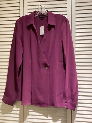Blazer J JILL Wearever Violeta Medio Alto Un Botón Manga Larga Chaqueta Nuevo con Etiquetas $89. Foto 1 de 4