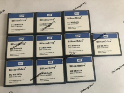 10PCS  SiliconDrive WD PATA 512MB COMPACT FLASH CF CARD 512 MB SSD-C51MI-3500 - Image 1 of 3