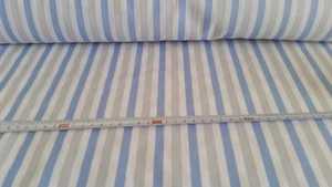 Baumwolle Stoff weiß blau grau Streifen (3,72€/qm) 1,10mx1,00m Baumwollstoff - Bild 1 von 4