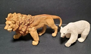 HUGE VTG Safari Ltd. 1990's Vanishing 9" Wild Lion/6" Polar Bear Lot - Picture 1 of 7