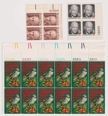 Scott #1394 & 1398 & 1445 Plate Blocks of 4 & 8 Stamps - MNH - Image 1 of 3