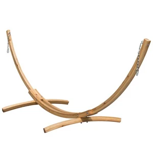 10 Feet Russian Pine Hardwood Arc Frame Hammock Stand with Hooks and Chains - Picture 1 of 13