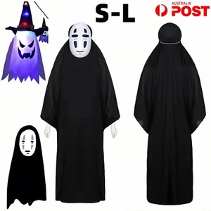 Spirited Away No Face Men Cosplay Costume Mask Gloves Outfit Set Party Kid Adult - Picture 1 of 11