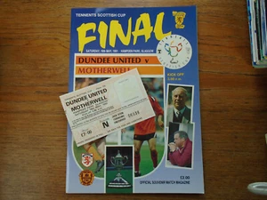1991 18 May Tennents Scottish Cup Dundee United v Motherwell Wembley + Ticket - Picture 1 of 1