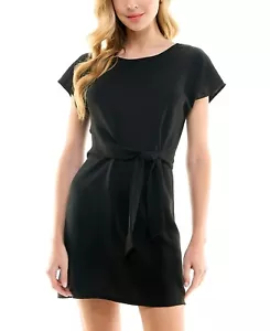 City Studio Round-Neck Dolman-Cap-Sleeve Dress Juniors' XXS Black Pullover S/S - Picture 1 of 15