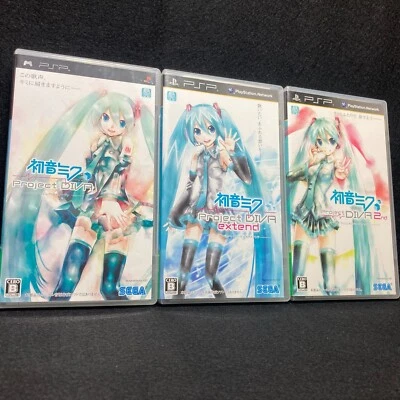 PSP Hatsune Miku Project Diva 1st 2nd Diva Expend, Tested lot 3 games SEGA Japan - Image 1 of 4