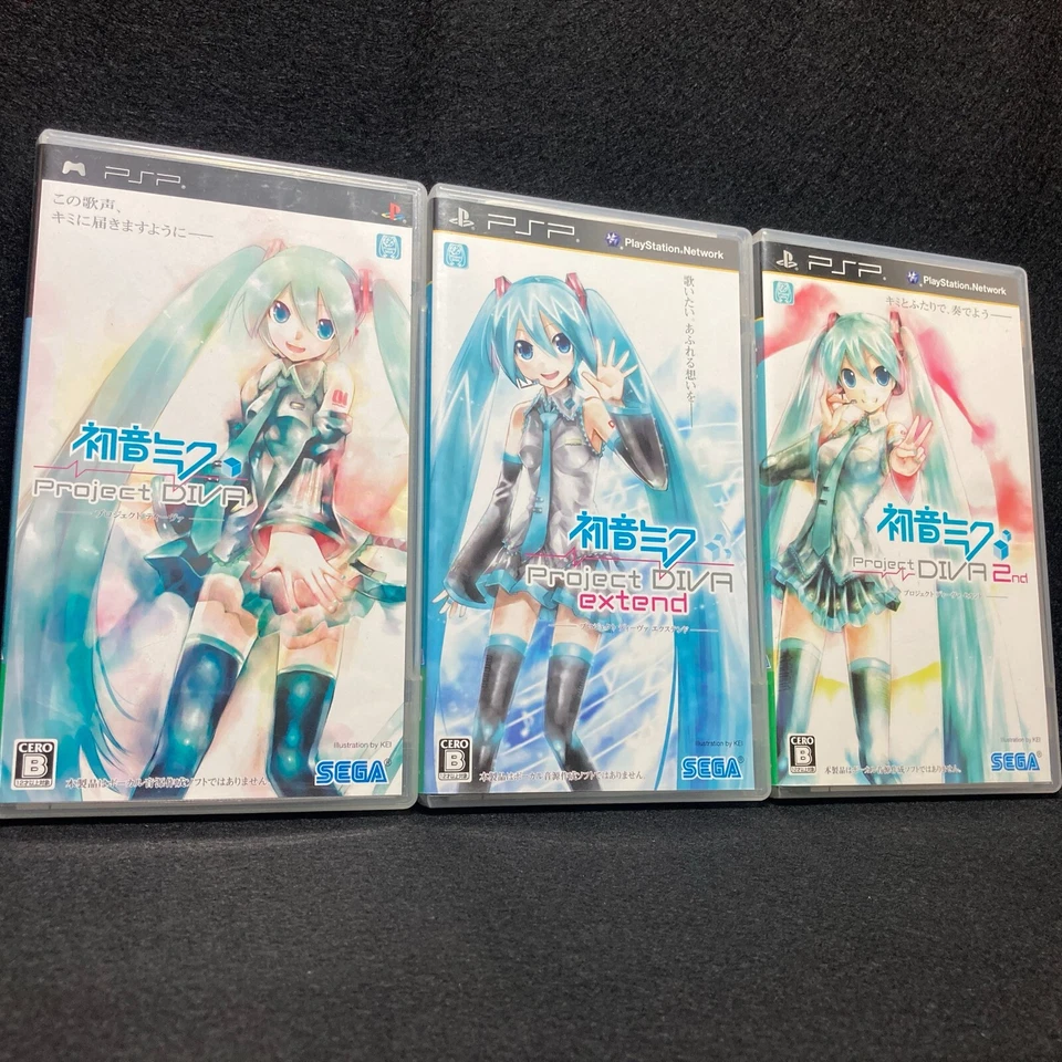 PSP Hatsune Miku Project Diva 1st 2nd Diva Expend, Tested lot 3 games SEGA Japan - Image 1 of 4