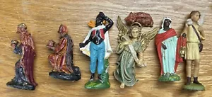 7 Piezas de Natividad Ángel Sabio Hombres Ovejas Pastores Navidad Variedad Italia - Imagen 1 de 13