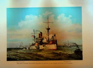 The Maine Arriving Harbor of Havana Farbdruck H Reuterdahl - Bild 1 von 1