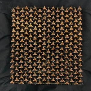 Sello de cobre Tjap Cap Chop artesanal batik triángulo textura #1 7,75" x 8,5" - Imagen 1 de 2