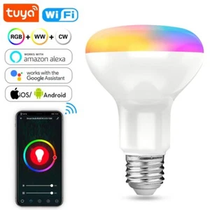 Smart Bulb E27 WiFi LED Light Bulb RGBW Work with Alexa Google Home Dimmable APP - Picture 1 of 6