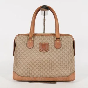CELINE Tote Bag Beige Brown Canvas Leather Zipper closure, Handle 225252565202 - Picture 1 of 19